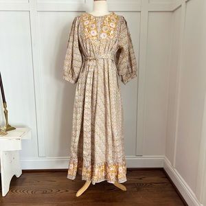 Indian Block Print Boho Maxi Dress Large
